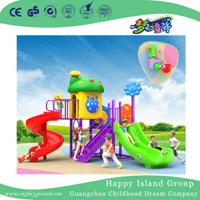 High Quality Outdoor Cartoon Children Playground With S Slide (BBE-A7)