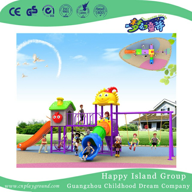 Eco Friendly Kids Slide And Swing Combination Set For Garden (BBE-A70)