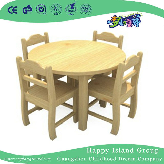 School Commercial Children Natural Wooden Half-Round Table (19A7005)