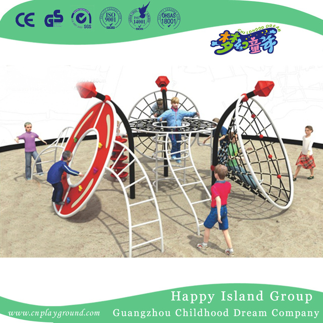 Outdoor Red Square Net Climbing Playground For Backyard (HHK-6201)