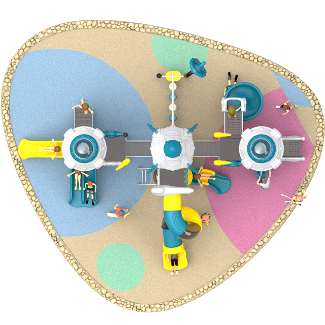 Large rocket playground for kids+8615989279205 HKDLS-ZZ0701 2022 new rocket playground with variuos slides+8615989279205