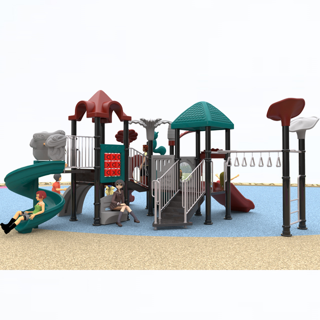 Outdoor Plastic Moulding Playground with 3 Slides And Climber (HKDLS-3201)