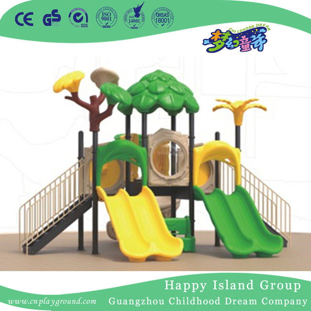 Outdoor Children Plastic Slide Tree House Playground (1914901)