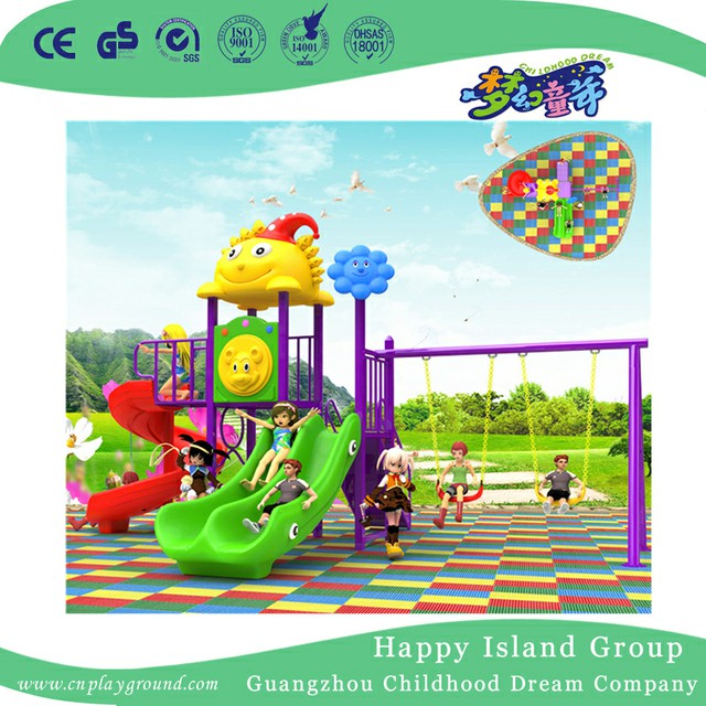 Outdoor Commercial Plastic Children Slide and Swing Combination Playground (BBE-A34)
