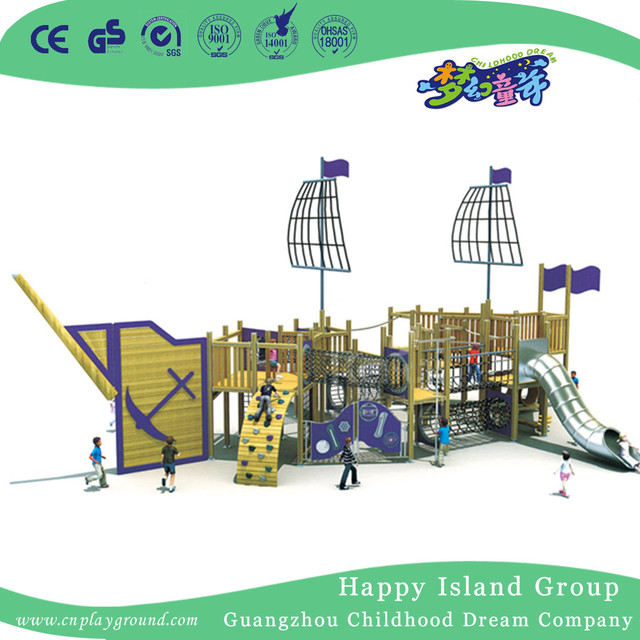 Outdoor School Large Wooden Pirate Ship Playground (HHK-5701)