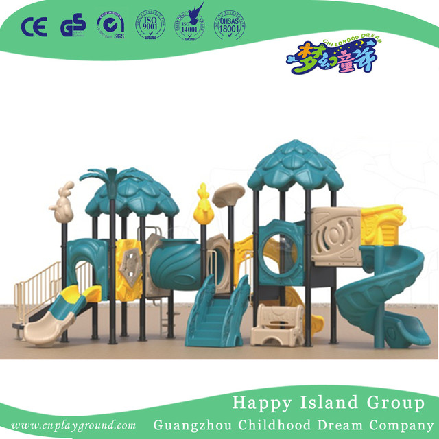 Middle Unique Children Plastic Slide Tree House Playground (1915801)
