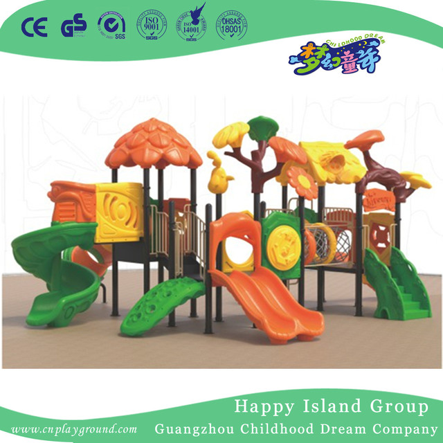 Amusement Park Large Plastic Slide Tree House Playground (1915402)