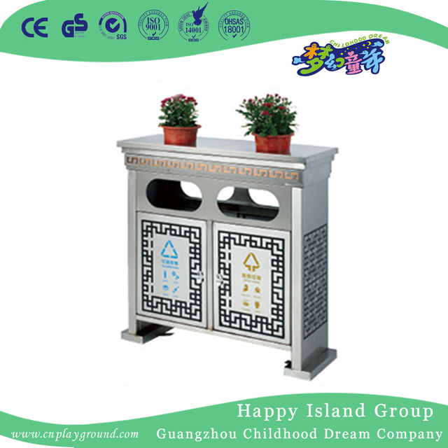 Simple Outdoor Metal Trash Can For Public (HHK-15306)