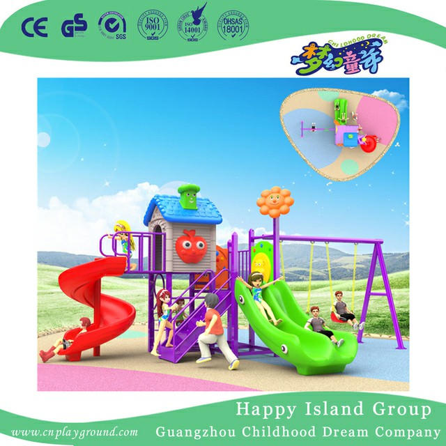 Outdoor Little House Children Playground With Double Slide (BBE-A4)