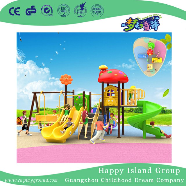 Park Large Kids Plastic Slide And Swing Combination Set (BBE-B56)