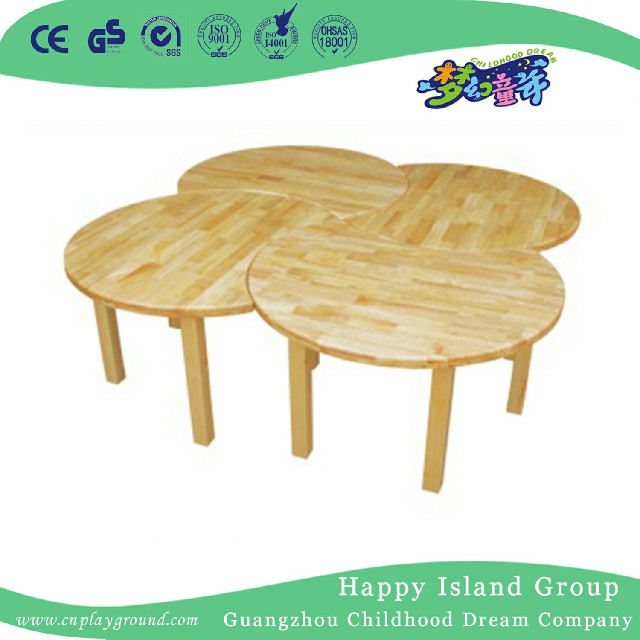 Kindergarten Natural Wooden Round Table For Sale (19A7002)