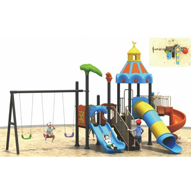 Simple Children Plastic Slide And Swing Playground (ML-2006601)