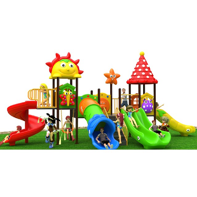 Funny Red Roof Children Plastic Slide Playground (BBE-N23)
