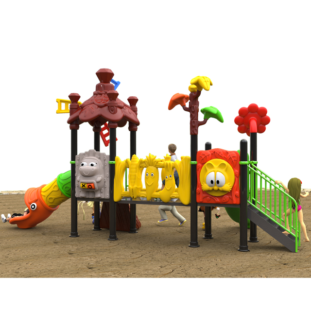 Small kids playground slides with giraffe ladder and 2 slides (WJ-C1)
