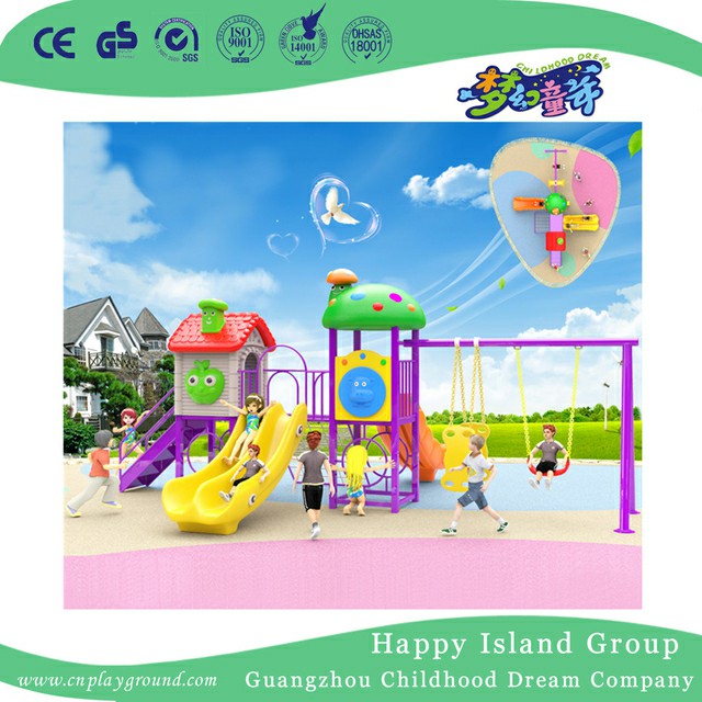 Outdoor Backyard Plastic Slide And Swing Combination Set (BBE-A23)