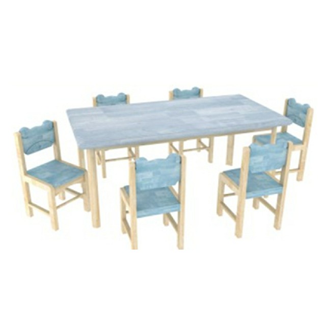 Kindergarten Indoor Children Wooden White Rectangle Table (19A2101)