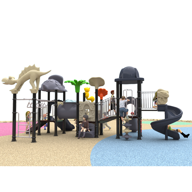 Cartoon Animal Kids Playground with Long Gallery And Multislides HKDLS-3301