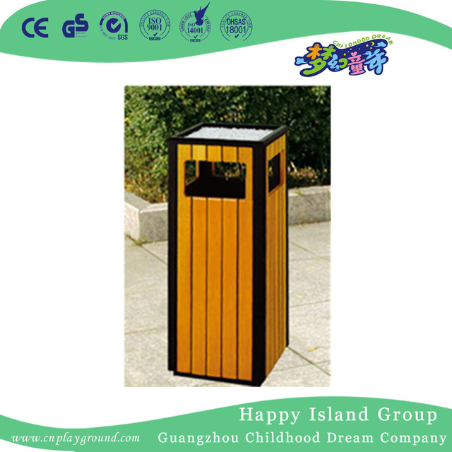 Commercial Outdoor Square Wood Trash Can (HHK-15009)