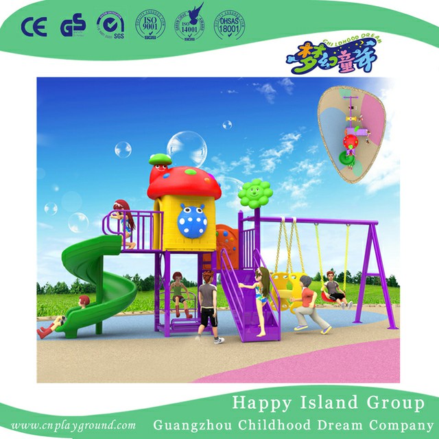 Kindergarten Toddler Plastic Slide And Swing Combination Playset (BBE-A25)