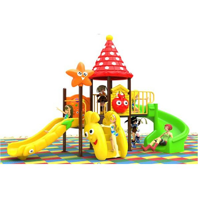 Funny Red Roof Children Plastic Slide Playground (BBE-N23)