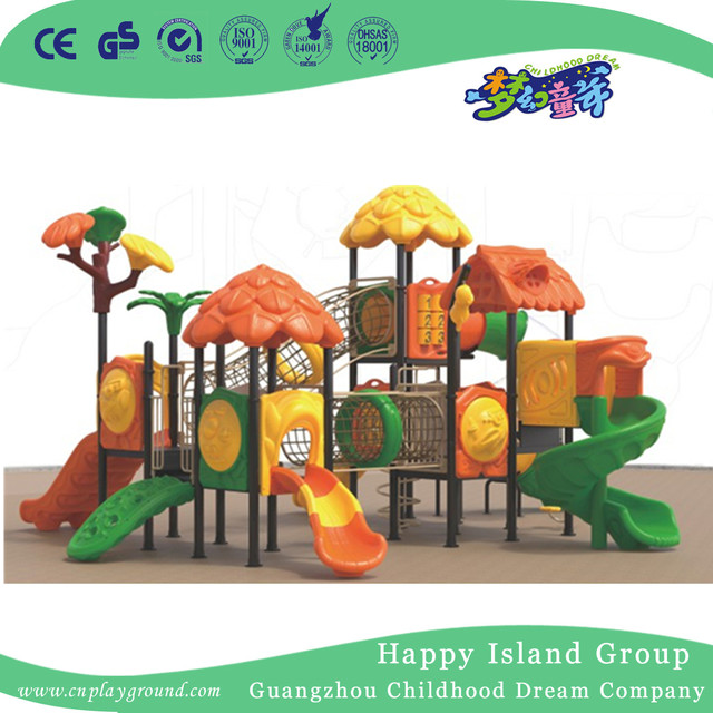 Outdoor School Plastic Slide Tree House Playground (1915101)