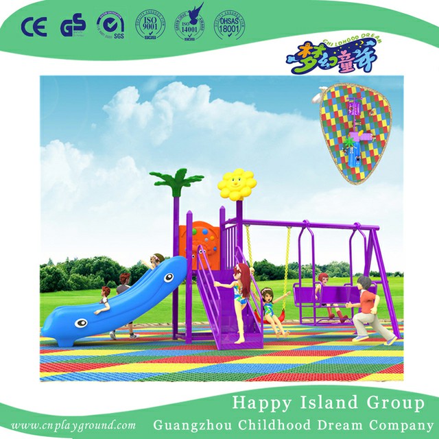 Kindergarten Toddler Plastic Slide And Swing Combination Playset (BBE-A25)
