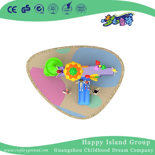 New Design Outdoor Children Little Animal Playground Equipment with Double Slide (H17-A8) 