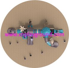 Outdoor Leaves Roof Tree House Galvanized Steel Playground Set with Children Slide (HG-10402) Outdoor Leaves Roof Tree House Galvanized Steel Playground Set with Children Slide (HG-10402)