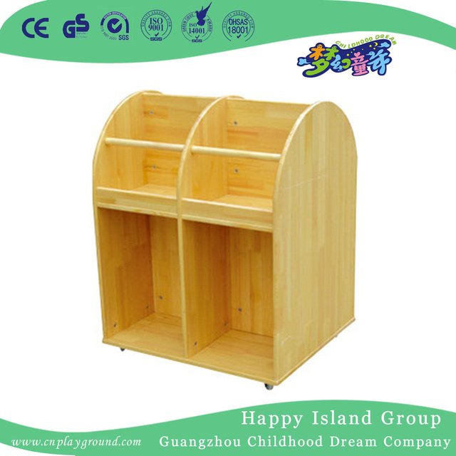 Kindergarten Mobile Wooden Children Books Shelf (HG-4601)