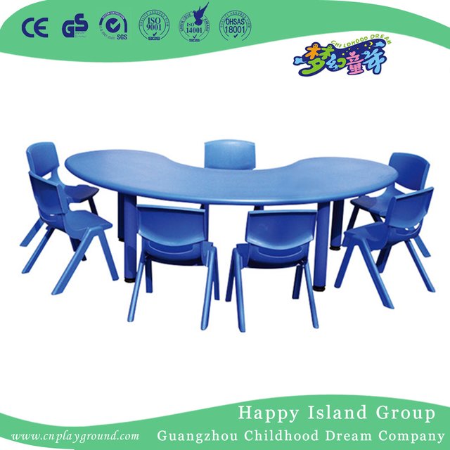 School Unique Yellow Trapezoidal Plastic Table for Toddler (HG-5105)