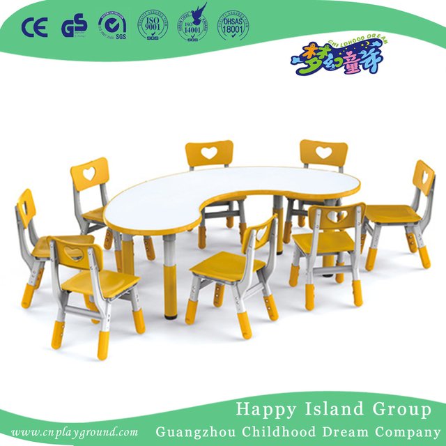 Kindergarten Wooden Classical Square Table with Orange Edge (HG-4904)