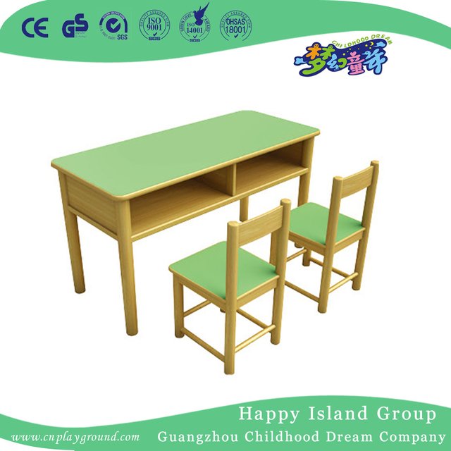 School Red Wooden Fireproof Rectangle Children Table for Six (HG-4005)