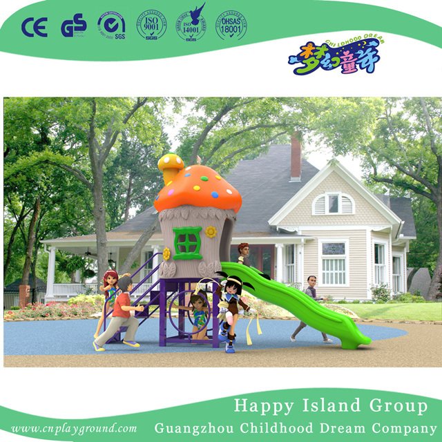 New Outdoor Cartoon Double Slide Children Mushroom House Playground (H17-A19)