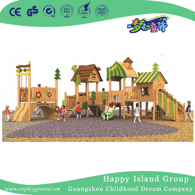 Outdoor Large Wooden Playhouse Playground For Garden (1907302)