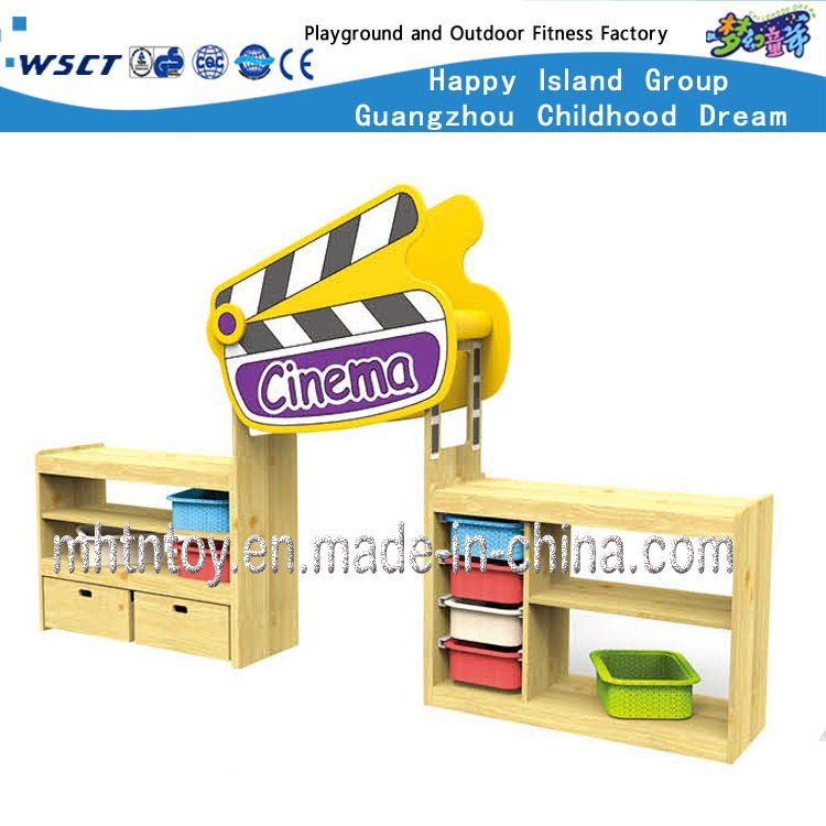 School Solid Wooden Kids Role Play Shelf Cabinet (HF- 08201)