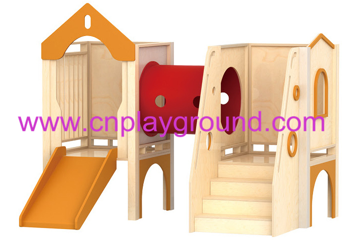 Kindergarten Indoor Wooden Small Slide Playground (HJ-2001) www.cnplayground.com