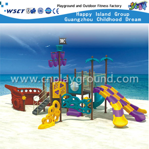 Outdoor Amusement Children Pirate Ship Slide Galvanized Steel Playground Equipment（HA-05301) 