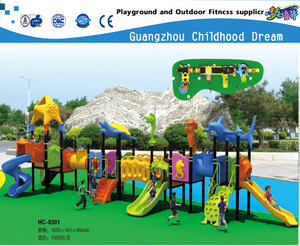 Outdoor Children Dolphin Sea breeze Galvanized Steel Playground on Stock (HC-8301) 