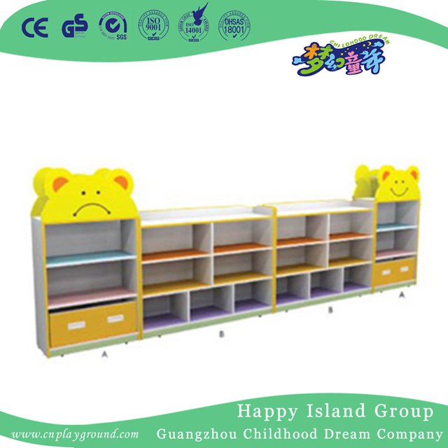 Kindergarten Furniture Children Toys Wooden Cartoon Car Cabinet Units (M11-08401)