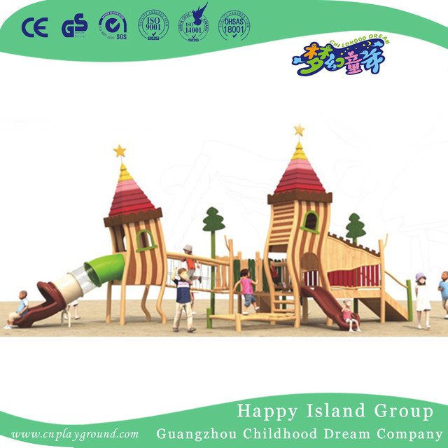 Outdoor Large Wooden Playhouse Playground For Garden (1907302)