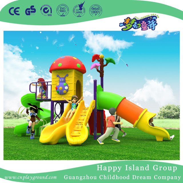 New Design Outdoor Children Mushroom House Playground Equipment with Slide (H17-A1)