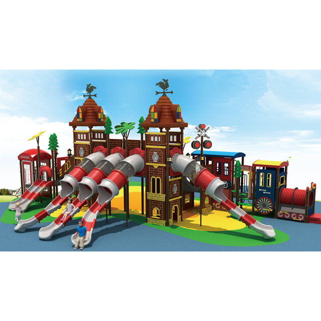 Outdoor European Little Castle Playground with Clock Image (HJ-10101) 