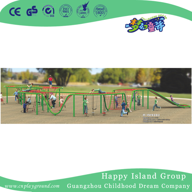 Outdoor Children Parallel Rope Network Series Climbing Frame with Slide (1919301)