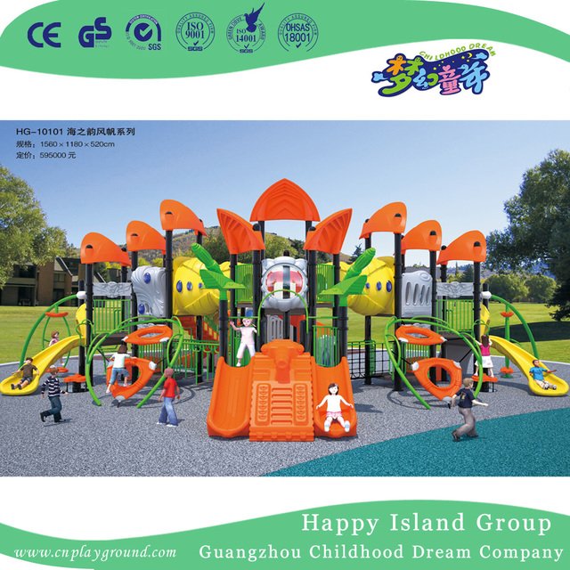 Outdoor Large Scaled Children Sea Breeze Playground with Climbing Equipment (HG-10001)
