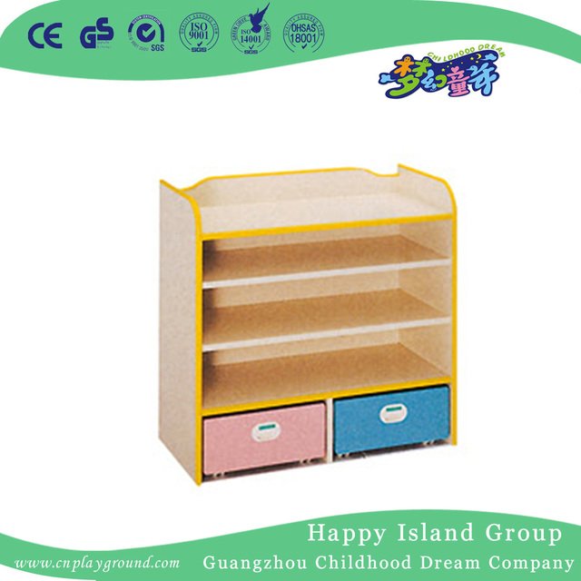Kindergarten Furniture Bright Color Wooden Partition Shelf (HG-5401)