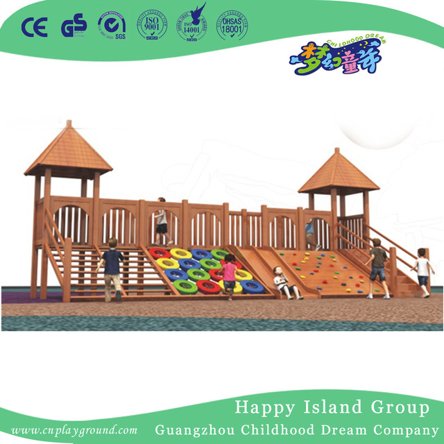 Outdoor Large Wooden Maze Combination Playground With Lookout Tower (HHK-7701)