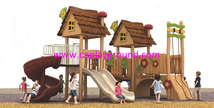 Outoor Commercial Children Play Wooden Playhouse Playground (1907001) www.cnplayground.com