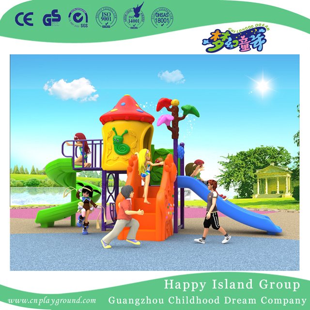New Outdoor Red Mushroom Roof Children Playground Equipment with Combination Slide (H17-B1)