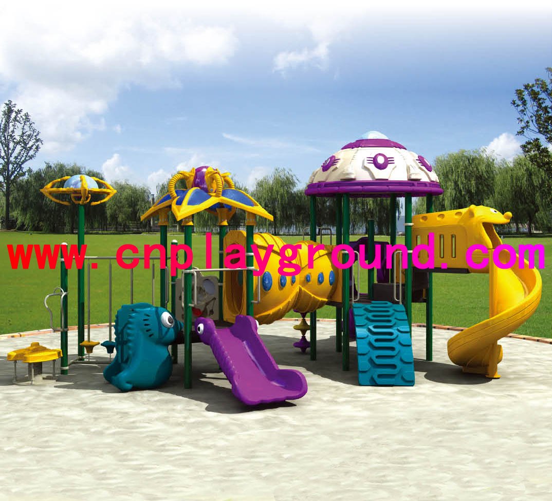 Amusement Park Outdoor Plastic Slide Children Tree House Galvanized Steel Playground for Sale(HA-04201)