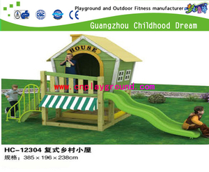 Outdoor Kids Role Play Mini Wooden House Playground Equipment